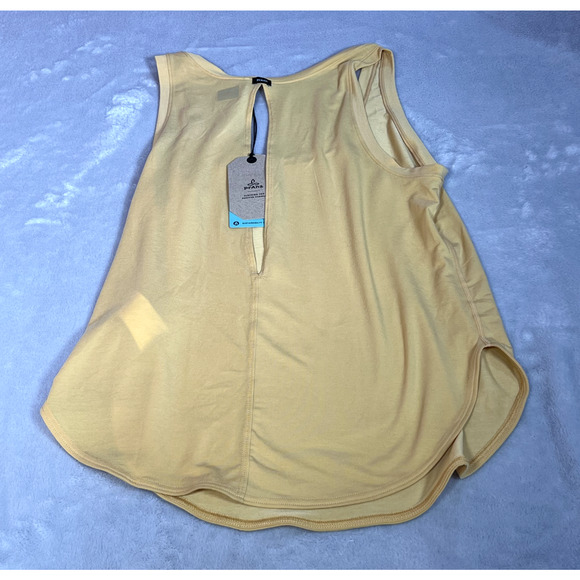 PrAna‎ Tagus Tank Womens Size S Mustard Yellow Keyhole Back Basic Top Outdoors - Picture 5 of 7